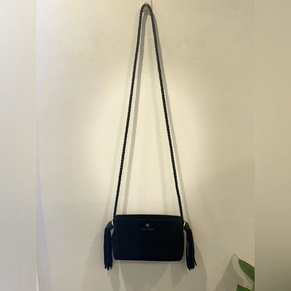 Nanette Lepore Collette Crossbody Black Suede W/Tassles Used Great condi…
